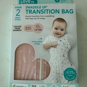 Love to Dream Swaddle Up Transition Bag in White and Pink (tog 1) large size NEW